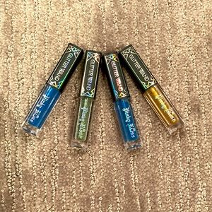 Pinky Rose Glitter wands, set of 4, blue, green, gold